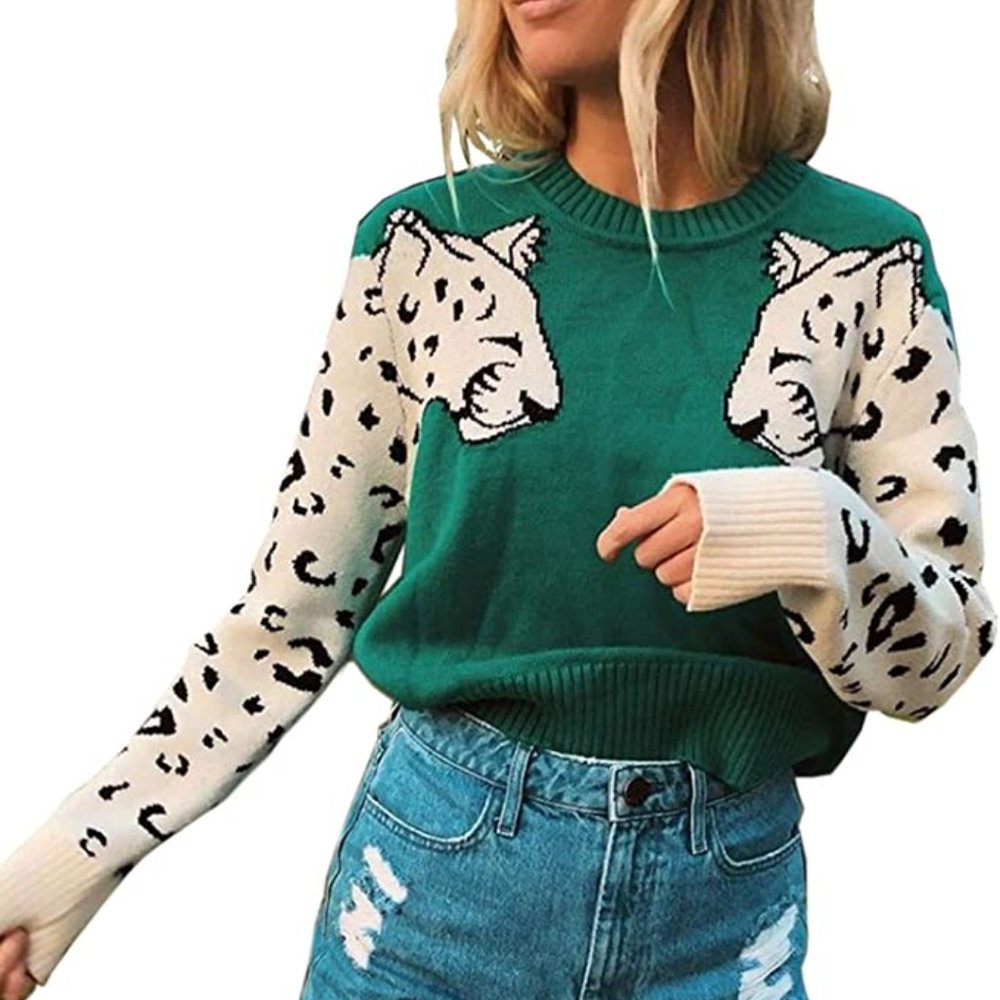 Agashion Leropard Sweater